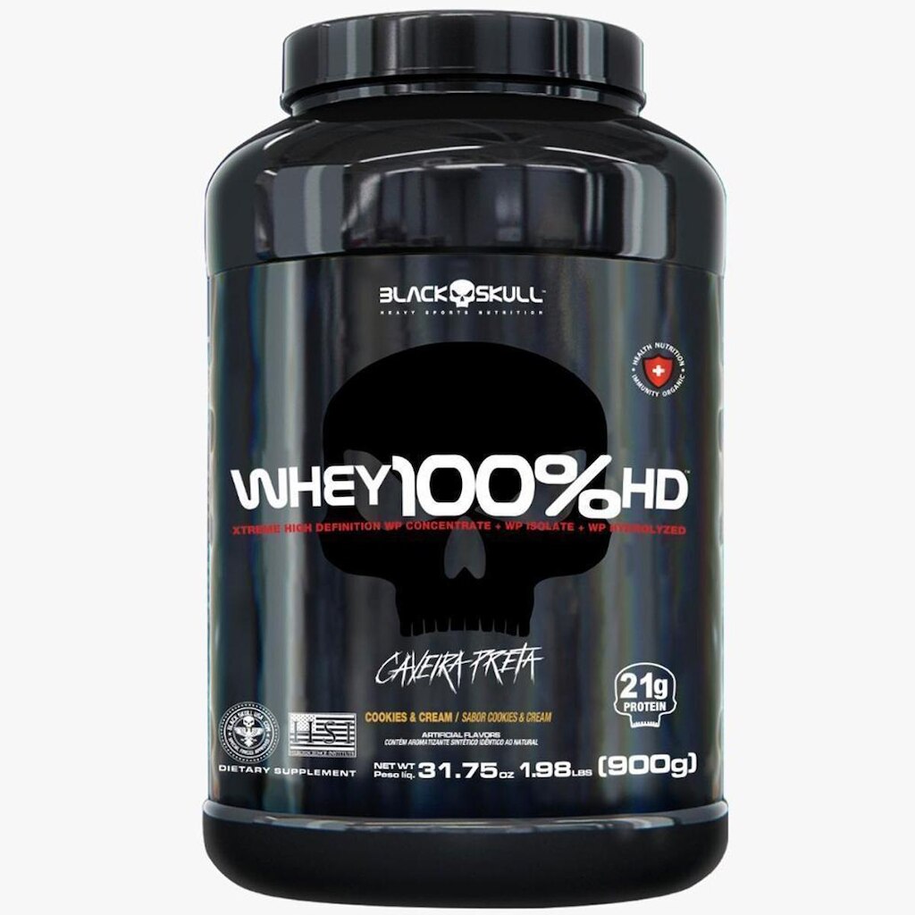 Caveira Preta Whey 100% HD BlackSkull - 900g (WPC, WPI E WPH)
