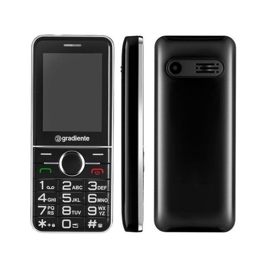 Celular Gradiente Vibe GFP205 Dual Chip MP3 - Preto