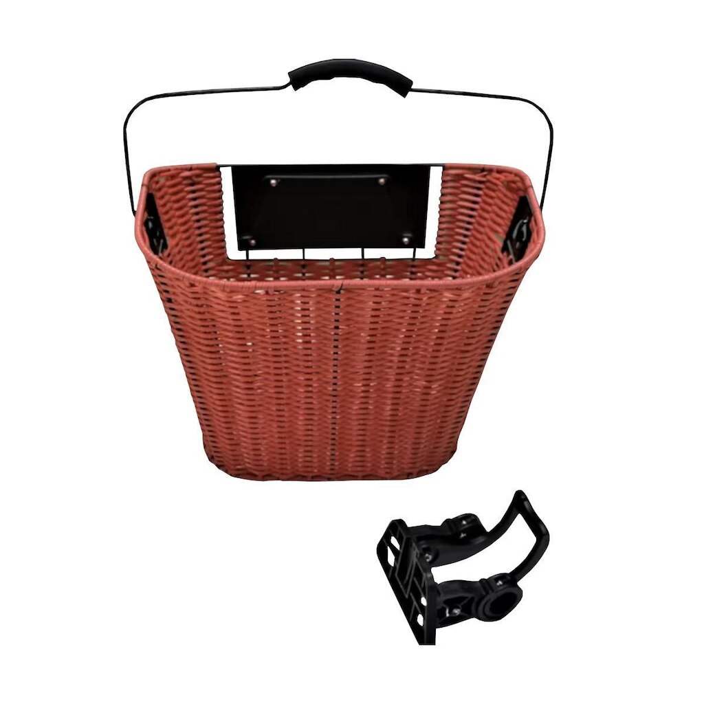 CESTA 26 GRANDE OVAL PLASTICO MARROM C/ALCA