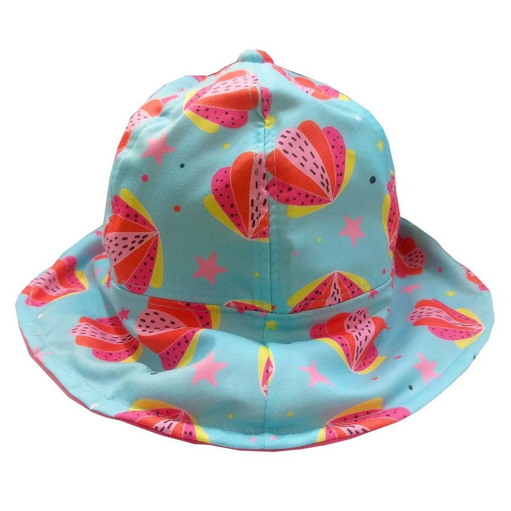 Chapéu Bebê Proteção UV Conchas Azul Everly