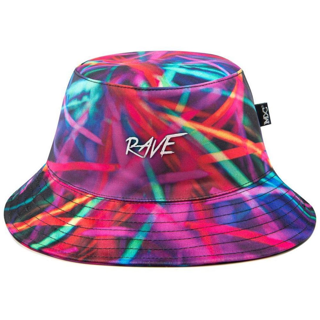 Chapéu Bucket Hat MXC BRASIL Estampado Rave Rolê Psicodélico Preto