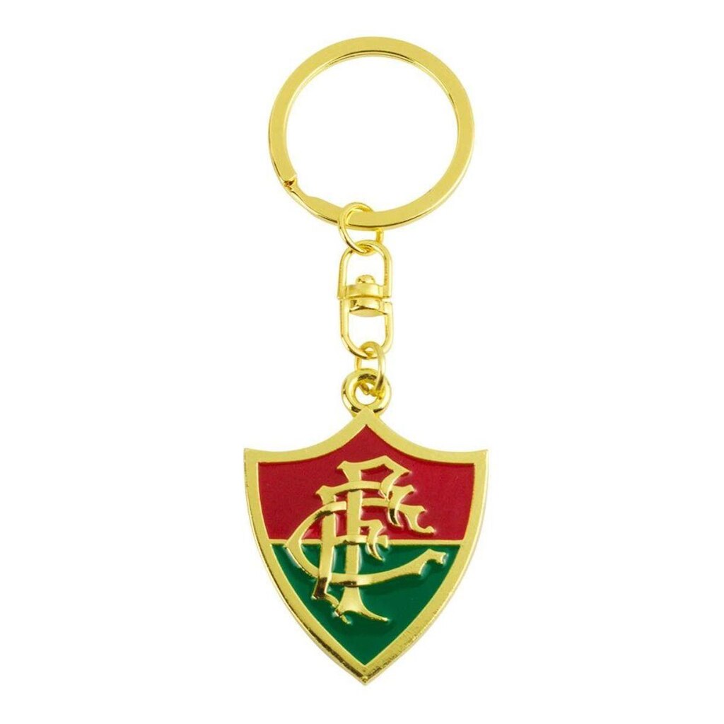 Chaveiro Dourado Escudo Time 4cm - Fluminense
