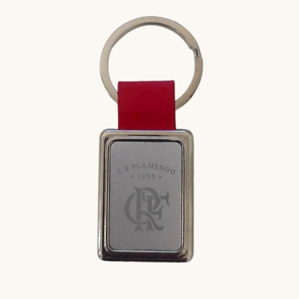 Chaveiro Flamengo Retangular Couro