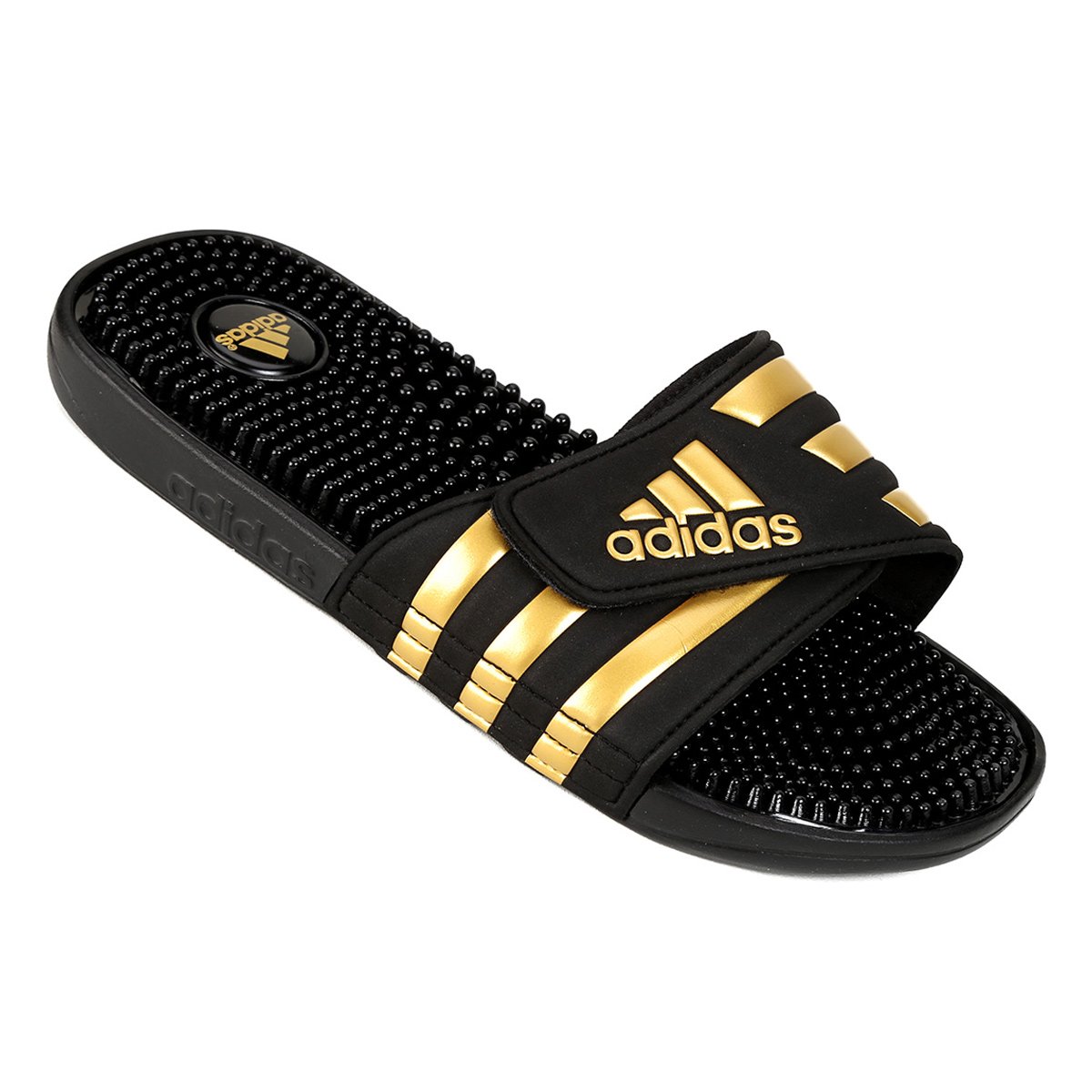 Chinelo Adidas Adissage Preto e Dourado Netshoes Chinelo Adidas Adissage Preto e Dourado Netshoes
