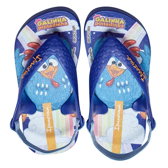 Chinelo Bebê Grendene Galinha Pintadinha - Azul Claro+Azul Menor preço em Chinelo Bebê Grendene Galinha Pintadinha - Azul Claro+Azul
