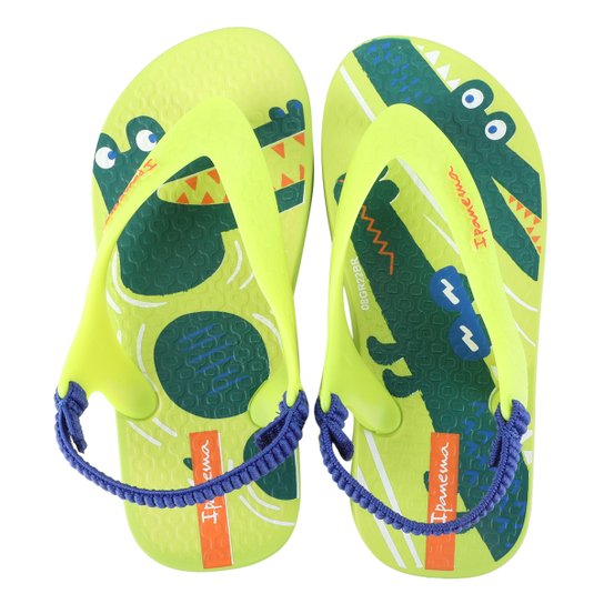 Chinelo Bebê Grendene Ipanema Masculino - Verde+Azul Menor preço em Chinelo Bebê Grendene Ipanema Masculino - Verde+Azul