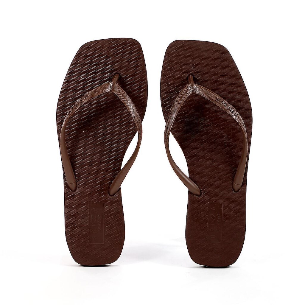 Chinelo Brizza Arezzo Bico Quadrado Marrom - Feminino