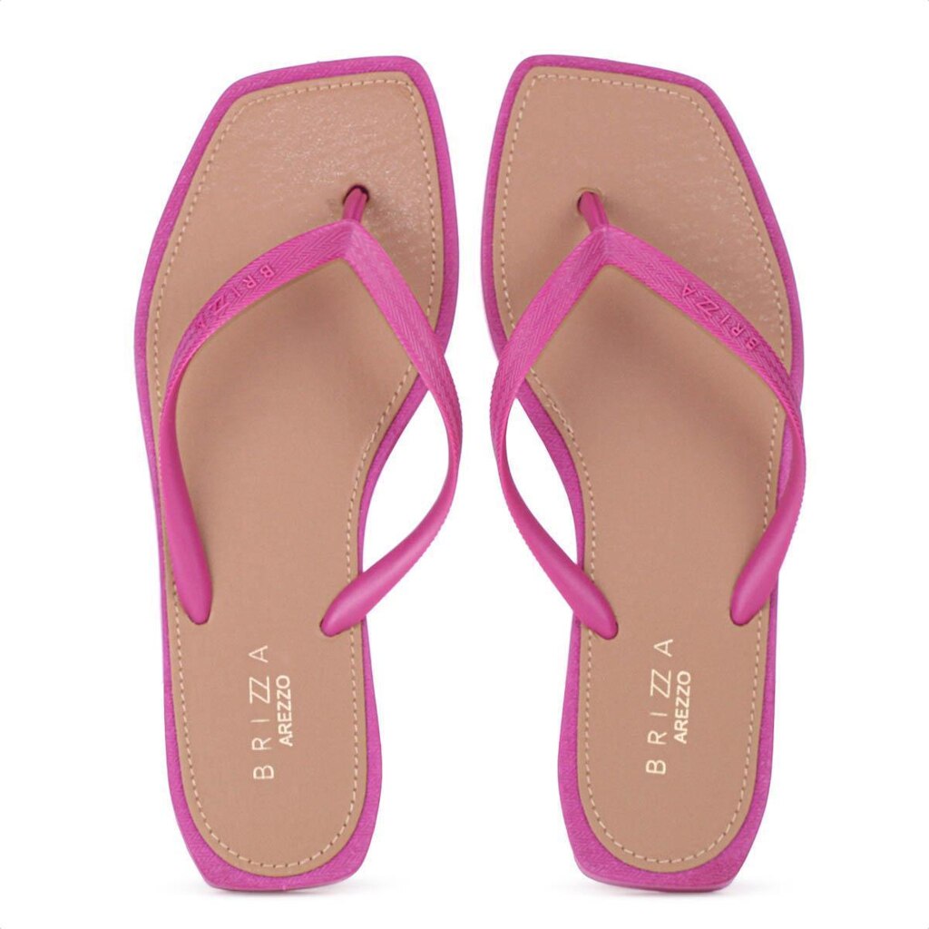 Chinelo Brizza Arezzo Bico Quadrado Rosa e Marrom - Feminino