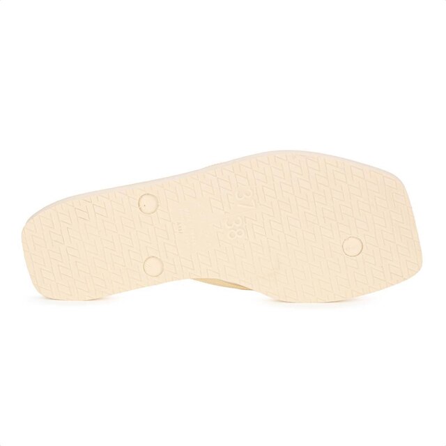 Chinelo Brizza Arezzo Bico Quadrado Square Brasil Bege - Feminino