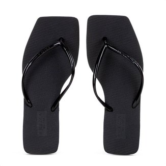 Chinelo Brizza Arezzo Bico Quadrado Tira Slim Preto - Feminino