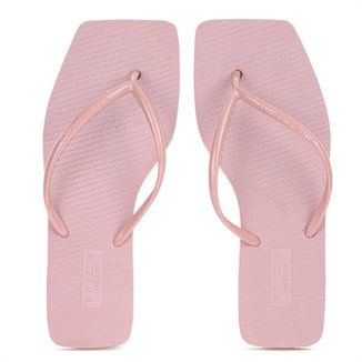 Chinelo Brizza Arezzo Bico Quadrado Tira Slim Rose - Feminino