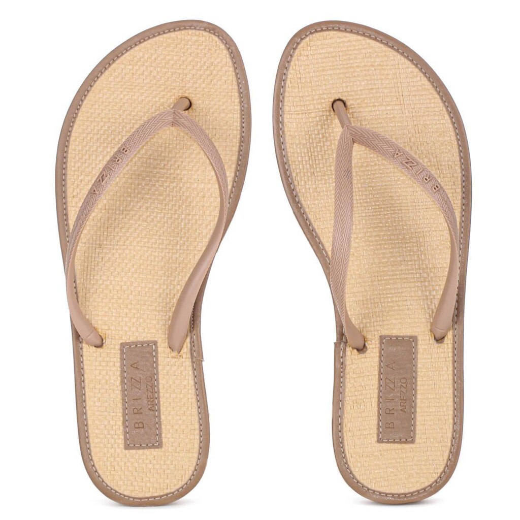 Chinelo Brizza Arezzo Essential Marrom e Bege - Feminino