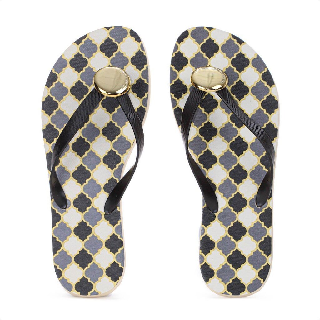 Chinelo Brizza Arezzo Estampado Preto - Feminino
