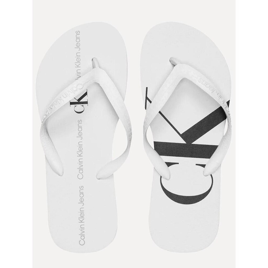Chinelo Calvin Klein Jeans Logo Flow Dark Branco