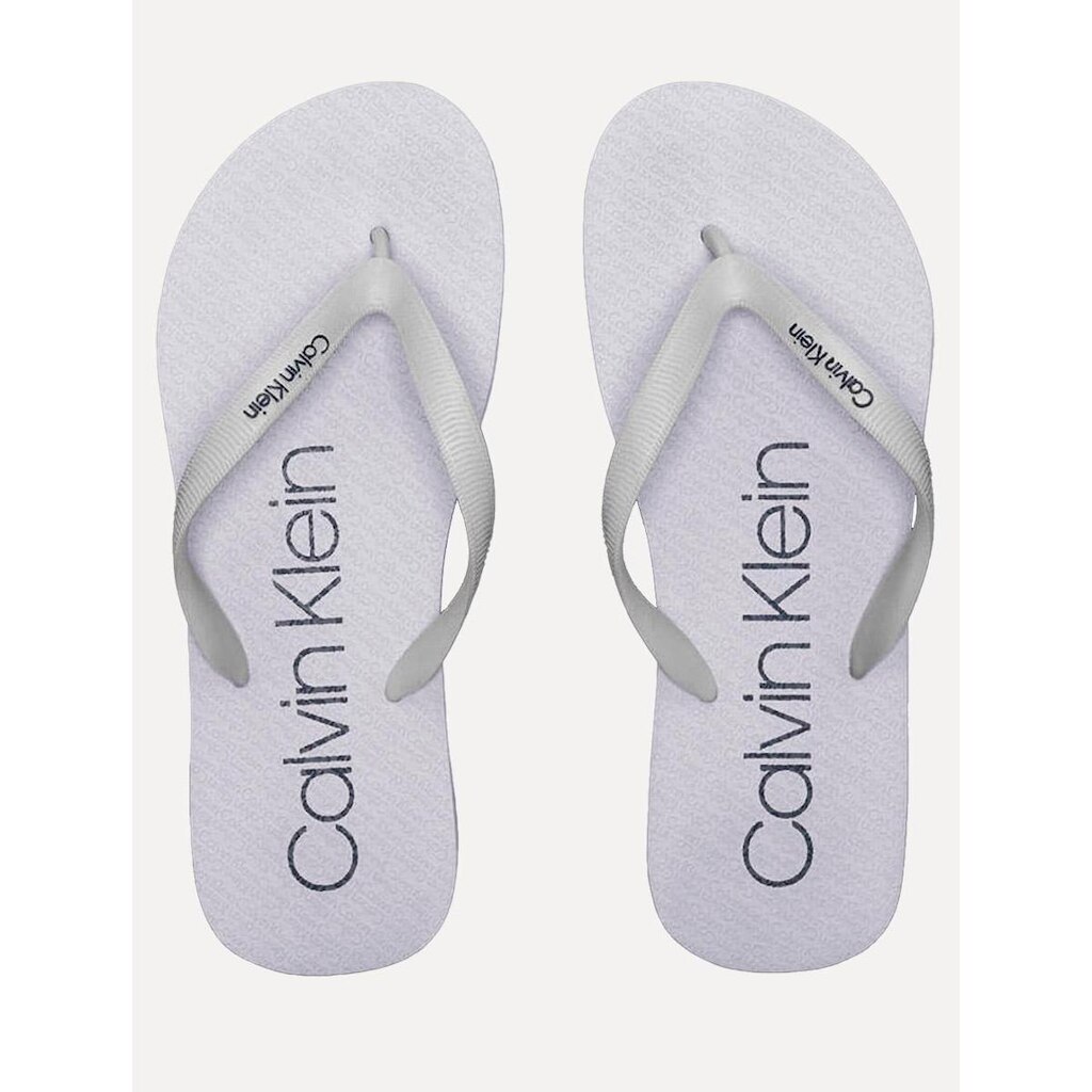 Chinelo Calvin Klein Swimwear Silk Basic Logo Branco