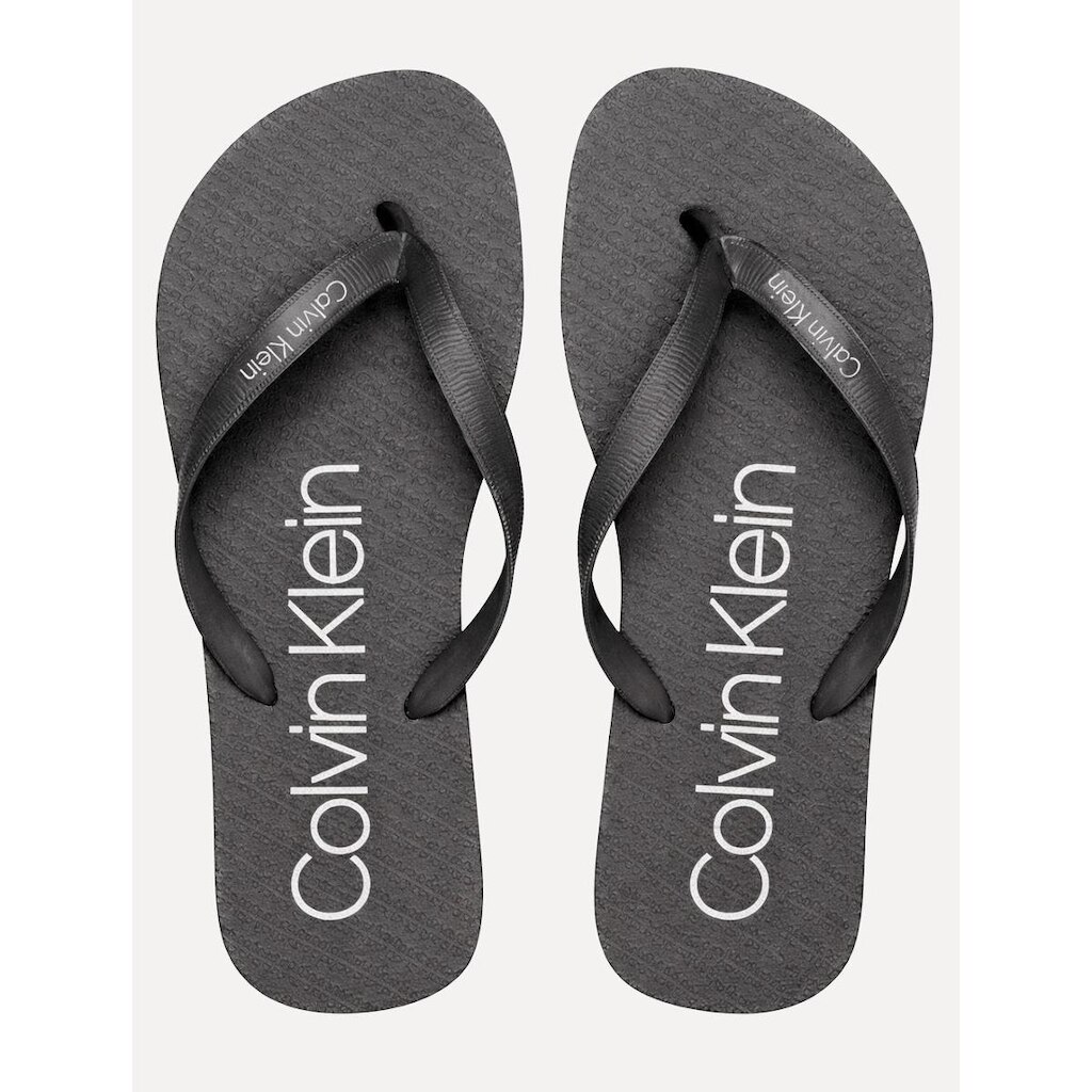 Chinelo Calvin Klein Swimwear Silk Basic Logo Cinza Claro CKSWM1100J 0984