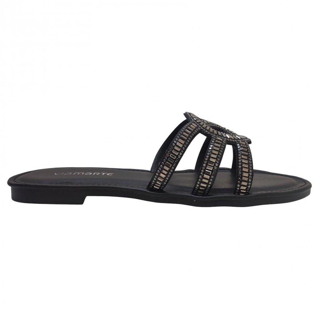 Chinelo Casual Com Pedrarias Feminino Via Marte 308003-01