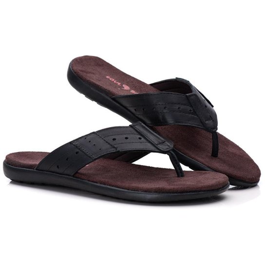Chinelo Casual Couro Seven Latego Preto Zabath Masculino - Preto Menor preço em Chinelo Casual Couro Seven Latego Preto Zabath Masculino - Preto