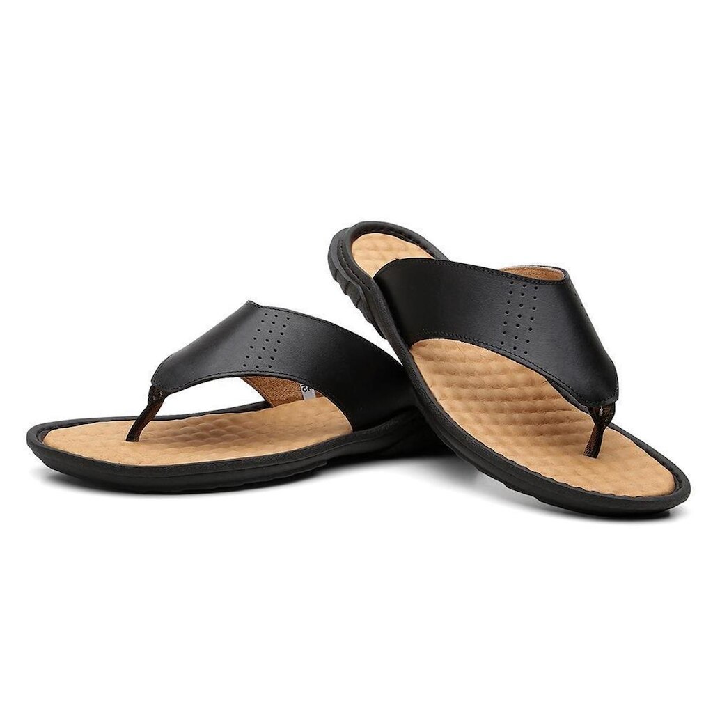 Chinelo Casual Masculino Couro Estilo Despojado