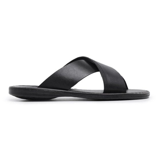 Chinelo Centuria Em Couro Preto Masculino