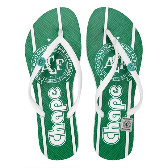 Chinelo Chapecoense Amigo Do Pé Feminino - Verde+Branco