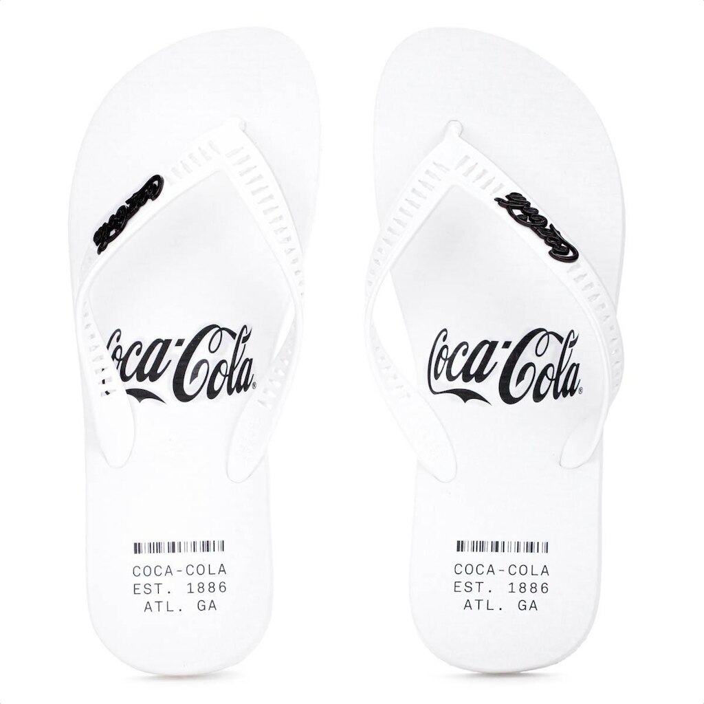 Chinelo Coca Cola Alma 2 Branco e Preto - Masculino