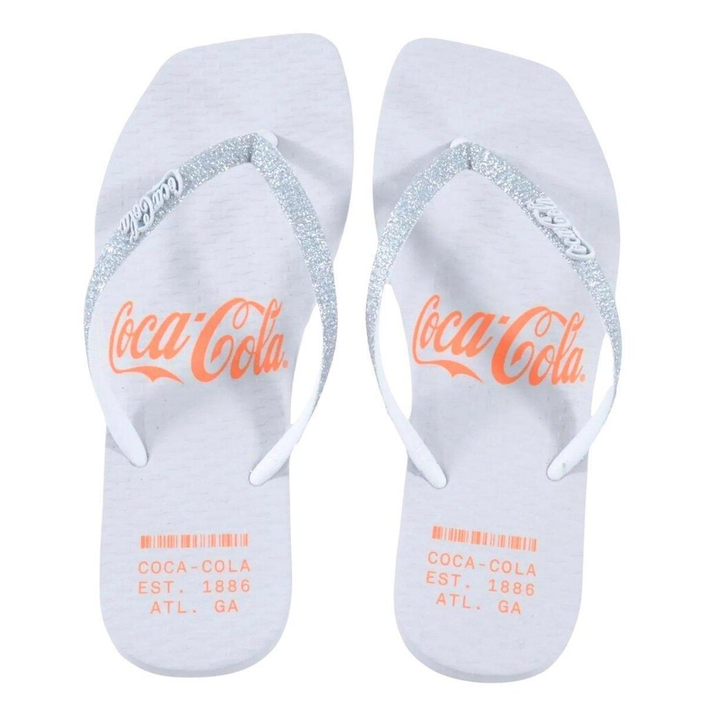 Chinelo Coca Cola Alma Square Feminino Branco