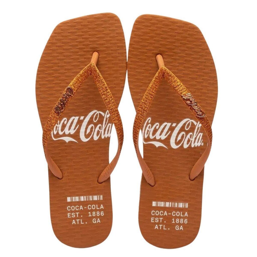 Chinelo Coca Cola Alma Square Feminino Ocre