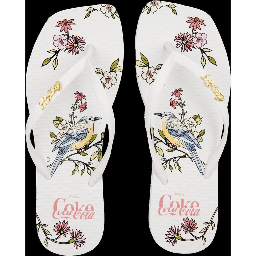 CHINELO COCA COLA BIRD SQUARE FEMININO