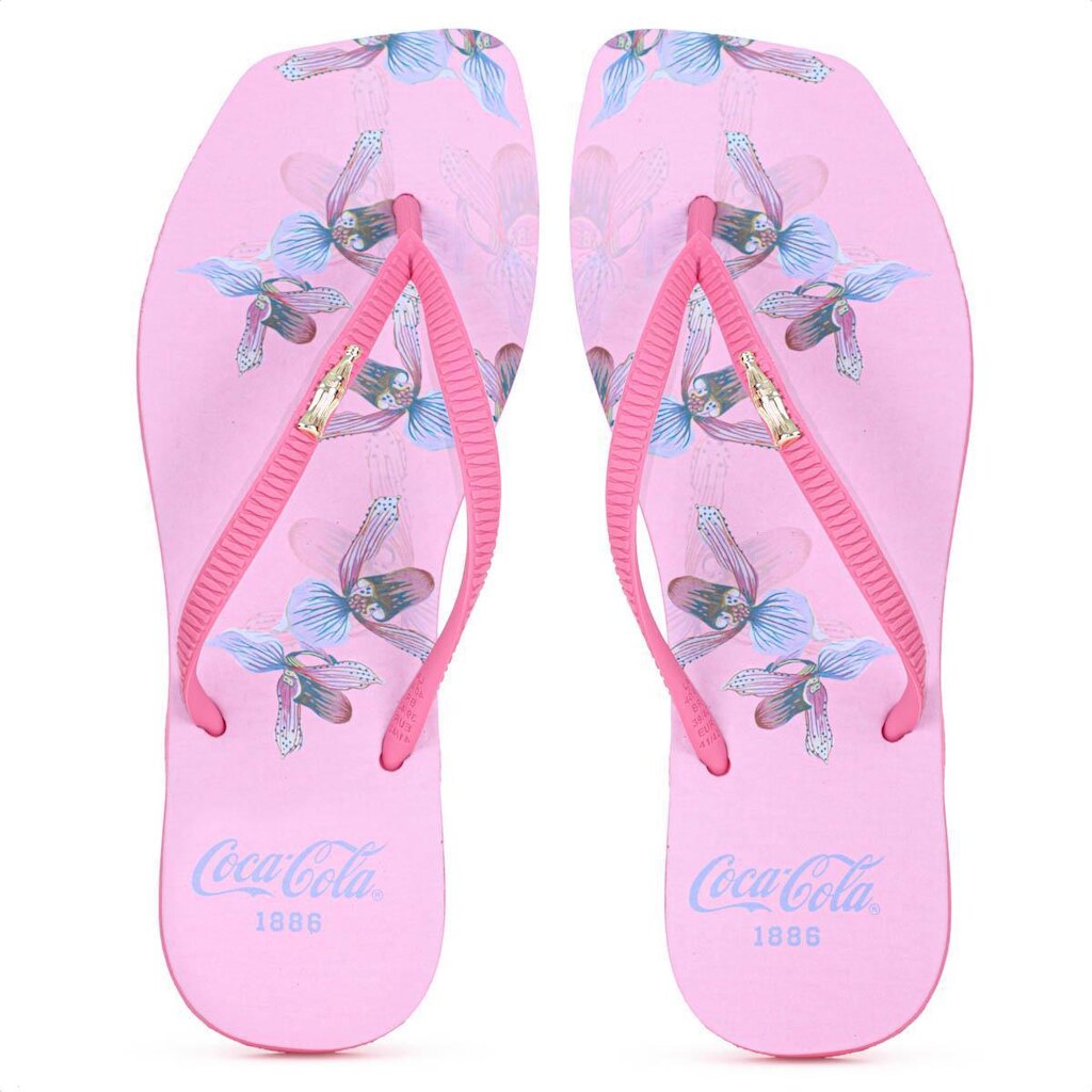 Chinelo Coca Cola Donegal Rosa Claro e Lilás - Feminino