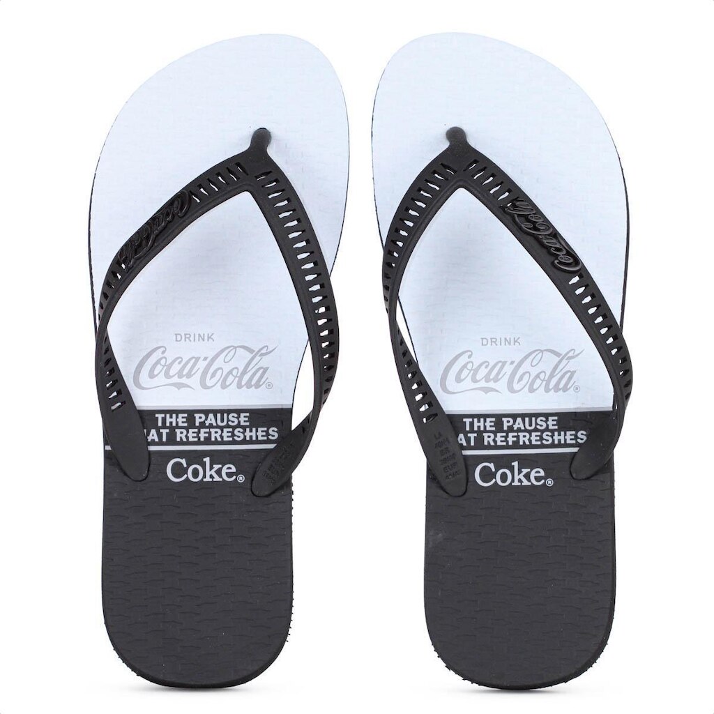 Chinelo Coca Cola Easton 2 Preto e Branco - Masculino