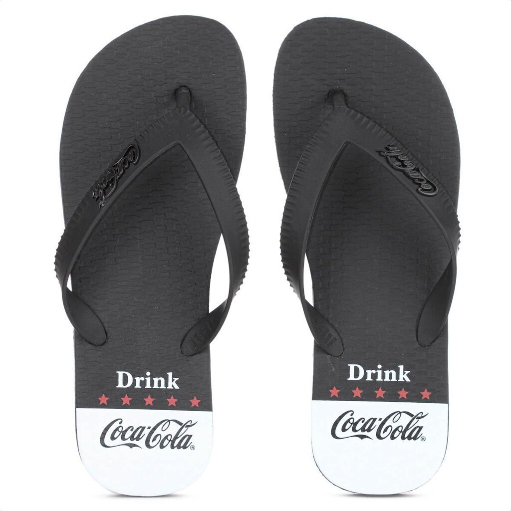 Chinelo Coca Cola Gove 2 Preto e Branco - Masculino