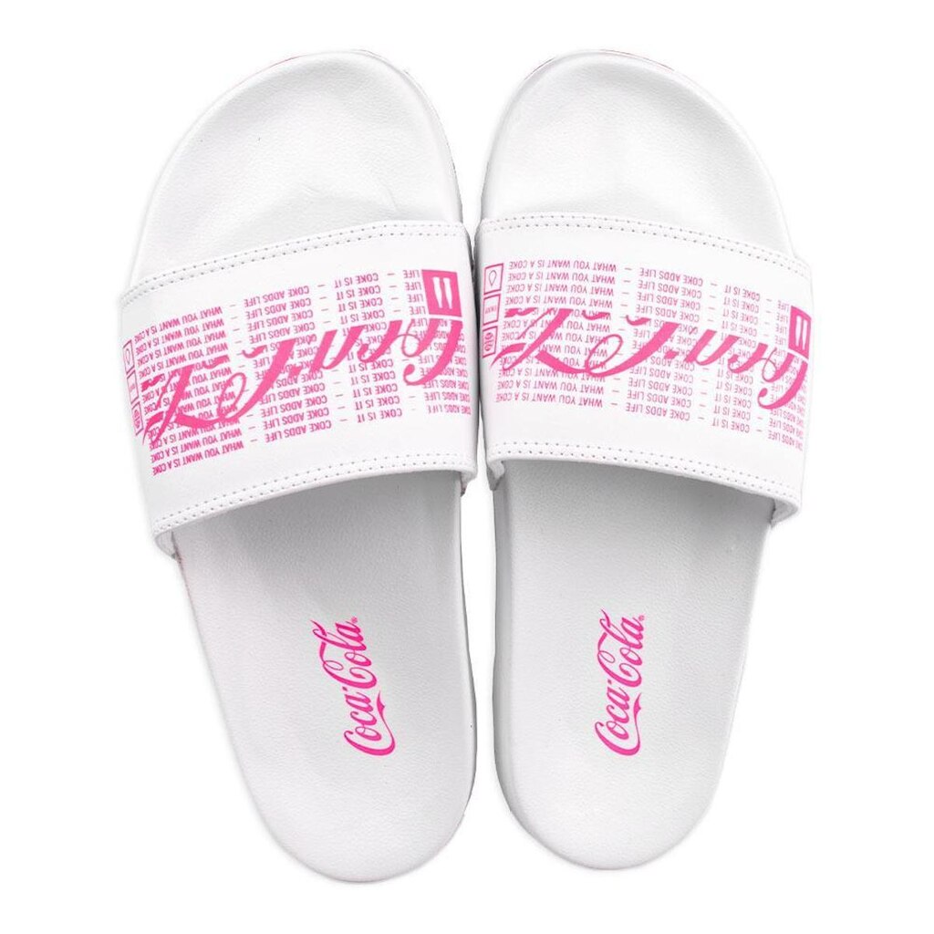 Chinelo Coca Cola Slide Downtown Feminino Branco/Pink