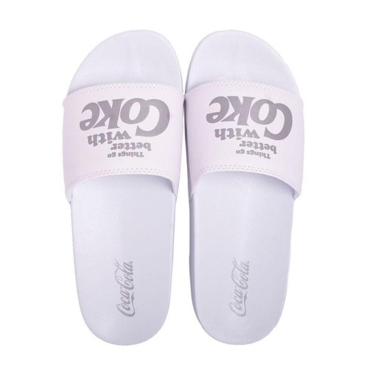 Chinelo Coca Cola Slide Go Better Feminino Branco - Branco Menor preço em Chinelo Coca Cola Slide Go Better Feminino Branco - Branco