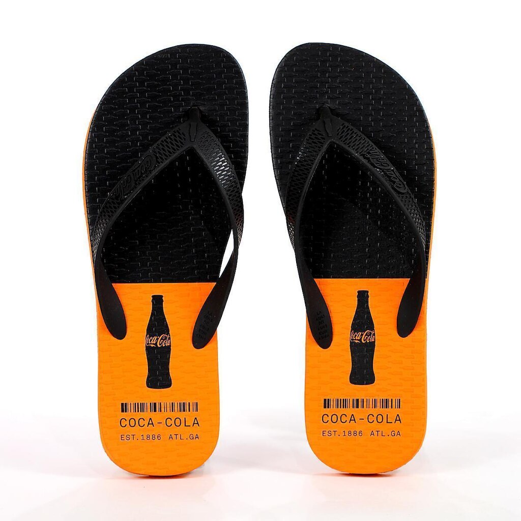 Chinelo Coca Cola Truist Laranja e Preto - Feminino