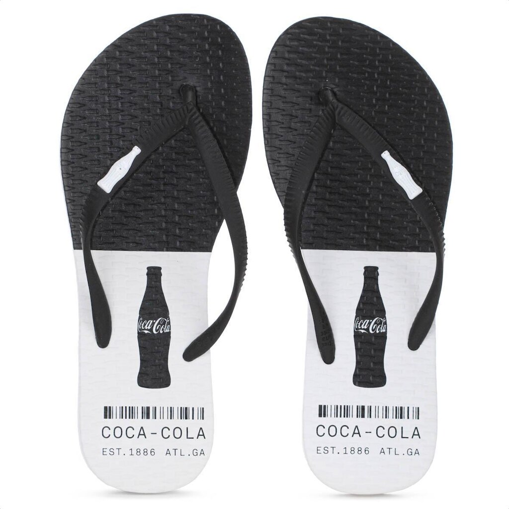 Chinelo Coca Cola Truist Preto e Branco - Feminino