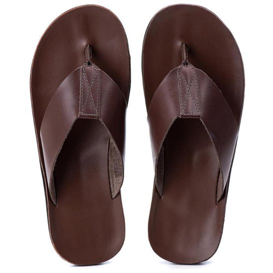 Chinelo Couro Casual Conforto Mif Shoes Masculino - Marrom Menor preço em Chinelo Couro Casual Conforto Mif Shoes Masculino - Marrom