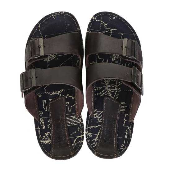 Chinelo Couro Pegada Mapa Fivelas - Marrom é boa?