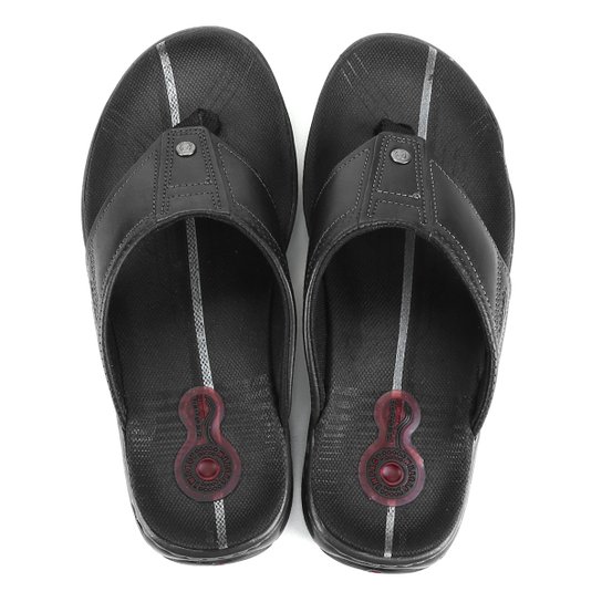 Chinelo Couro Pegada Masculino - Preto Menor preço em Chinelo Couro Pegada Masculino - Preto