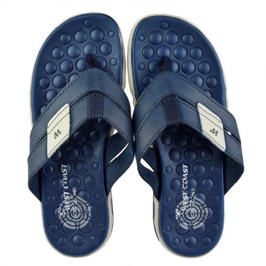 Chinelo Couro West Coast BEV Masculino - Marinho Menor preço em Chinelo Couro West Coast BEV Masculino - Marinho