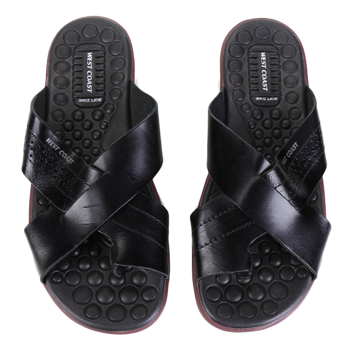 Chinelo Couro West Coast Maltas Masculino - Preto | Netshoes