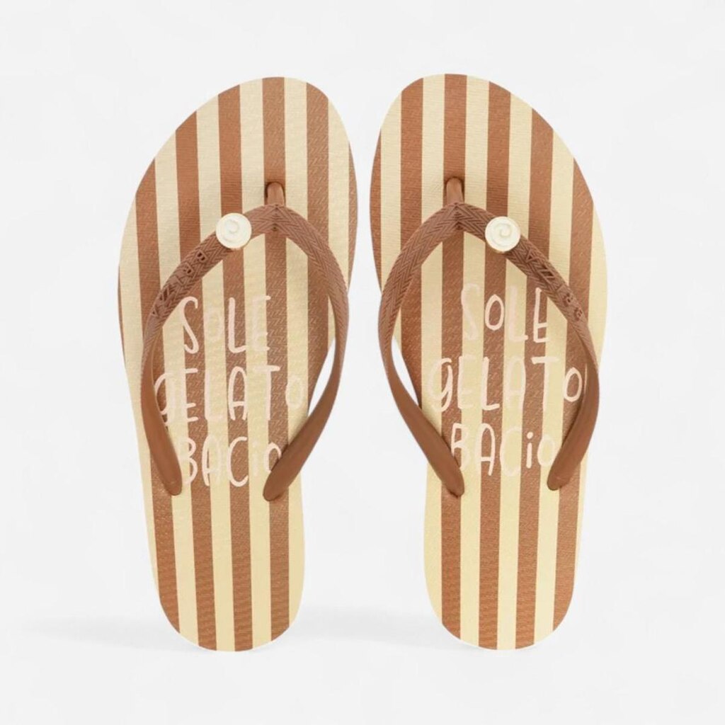 Chinelo De Dedo Brizza Listrado Easy Bacio Di Latte Marrom
