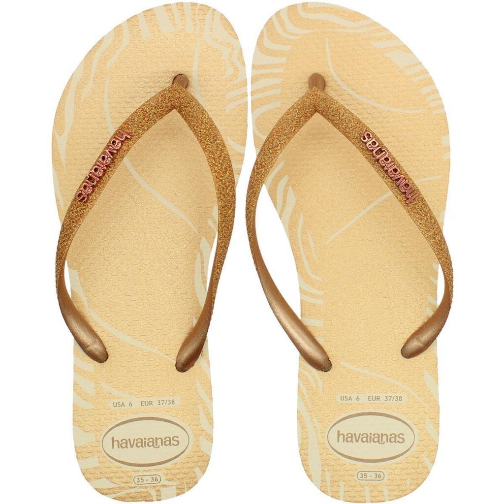 Chinelo De Dedo Havaianas Slim Glitter Edge Feminino