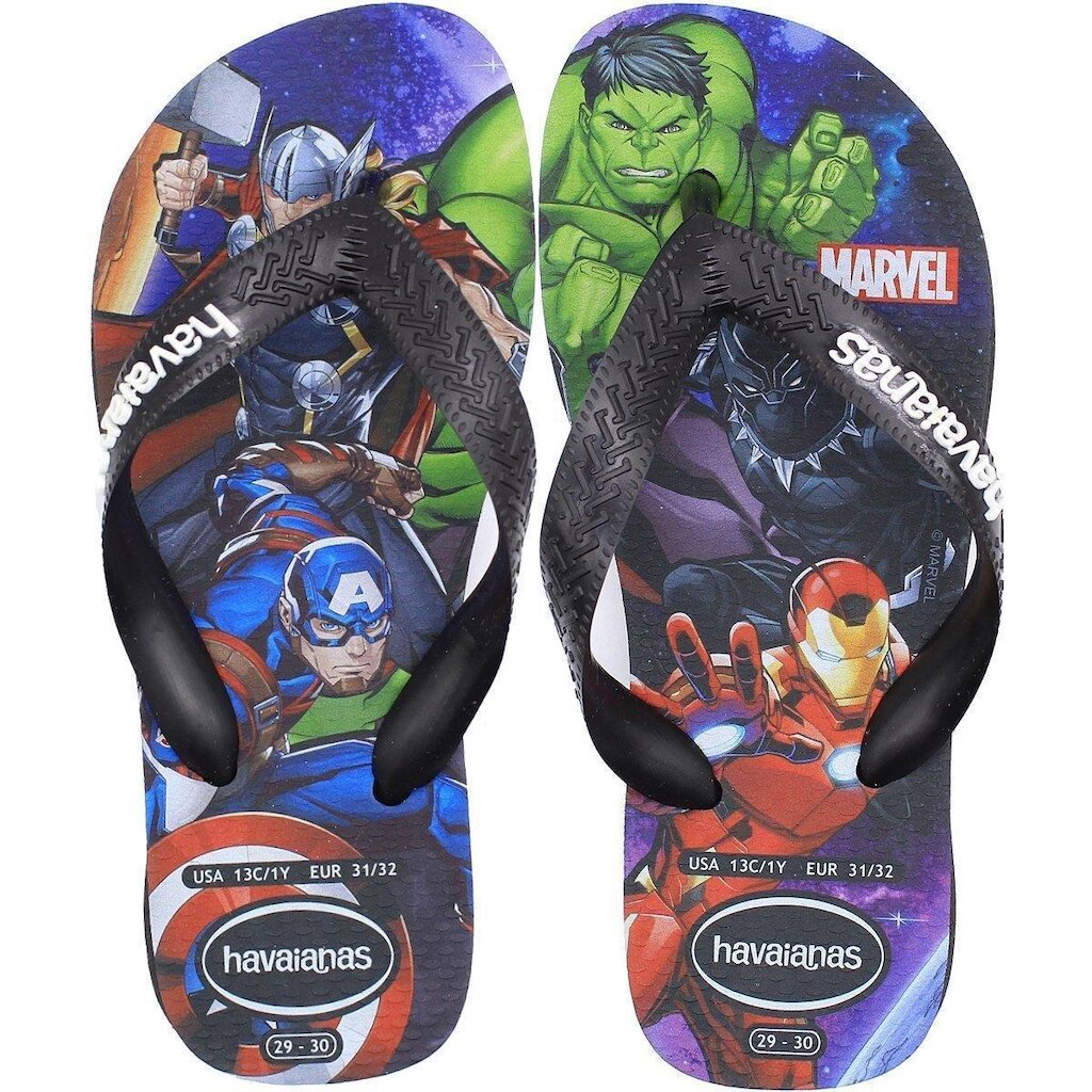 Chinelo de Dedo Infantil Havaianas Top Marvel II Juvenil Masculino