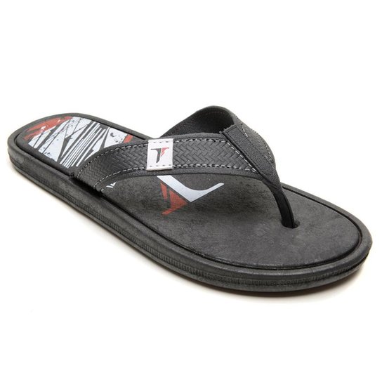 Chinelo de Dedo Masculino Aberto Estampado e Sola Borracha Reta - Vermelho Menor preço em Chinelo de Dedo Masculino Aberto Estampado e Sola Borracha Reta - Vermelho