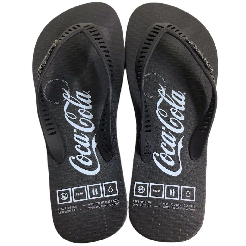 Chinelo de Dedo Masculino Casual Dia a Dia Borracha Coca Cola Cc4063