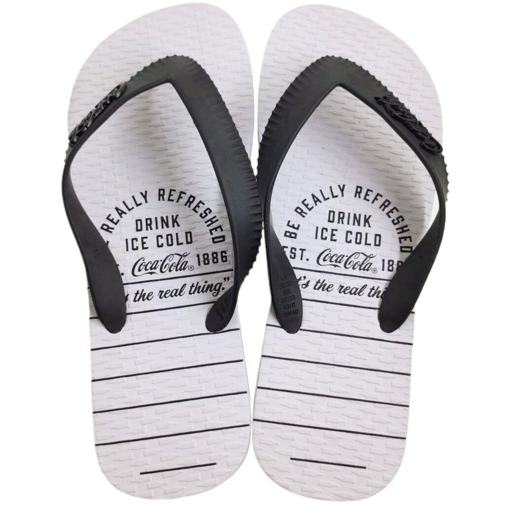 Chinelo de Dedo Masculino Casual Dia a Dia Borracha Coca Cola Cc4170