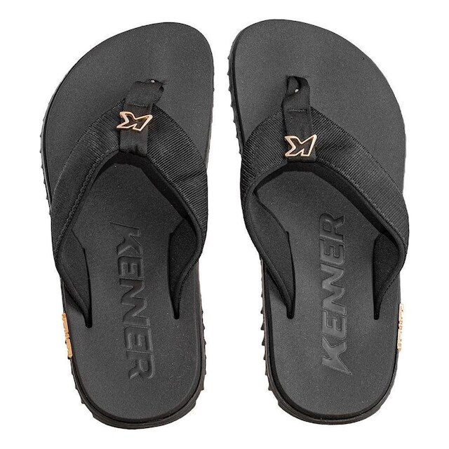 Chinelo de Dedo Masculino Preto e Dourado Kivah Kenner