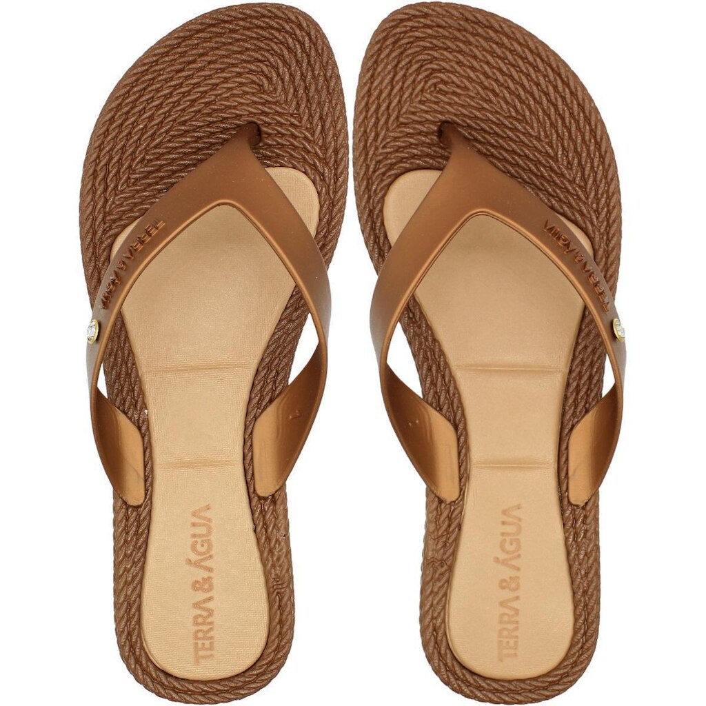 Chinelo De Dedo Terra e Água Tira Com Aplique Feminino
