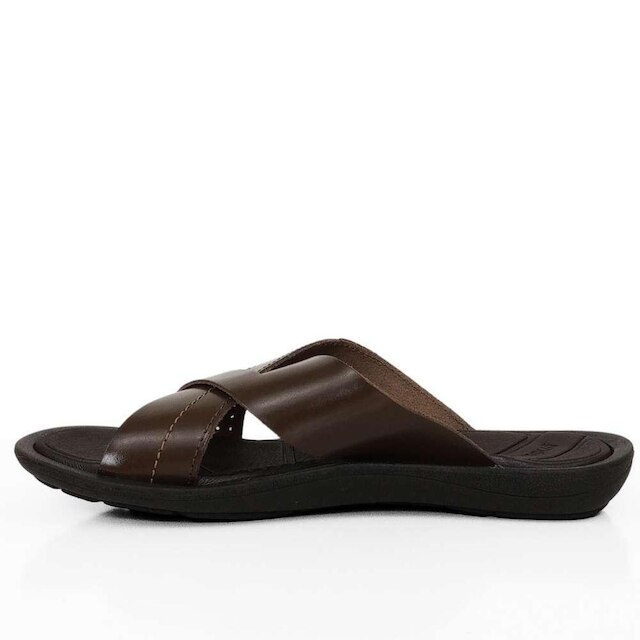 Chinelo de Rosto Itapuã Masculino Jaws Couro - Café | Netshoes